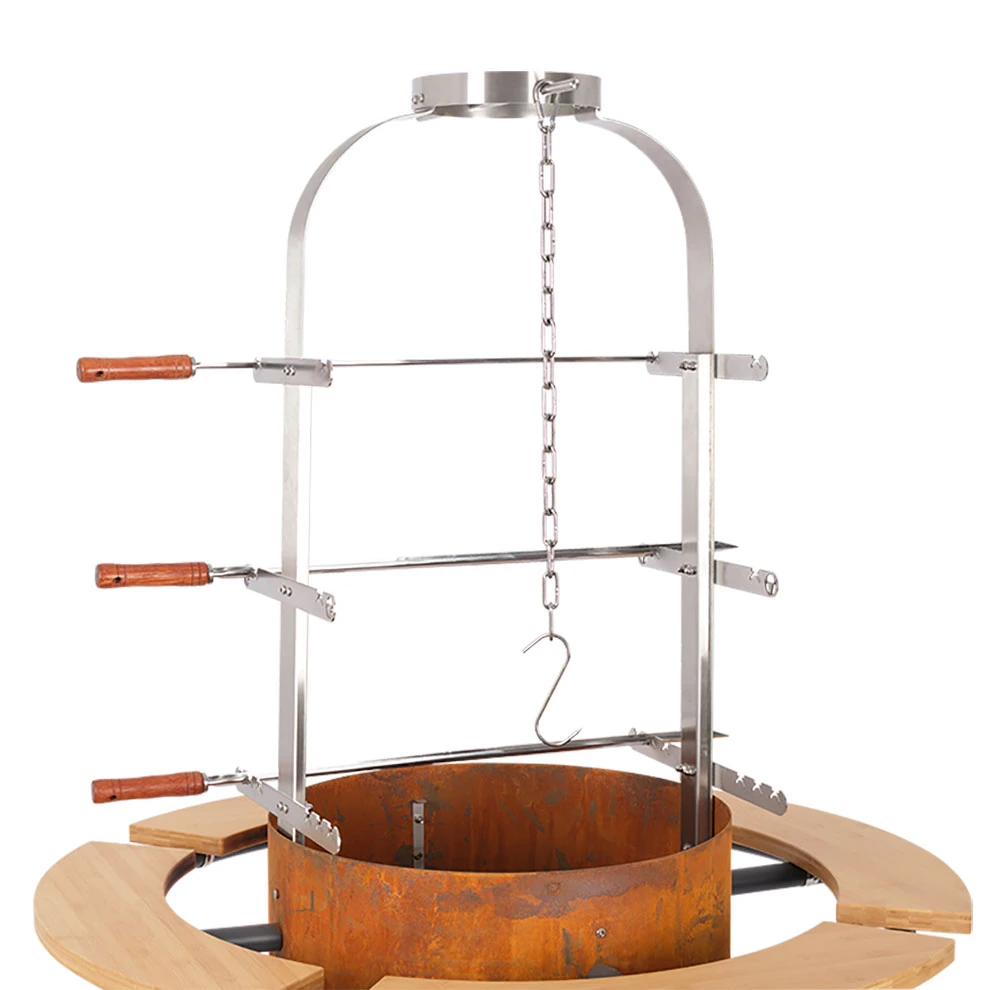 Moesta Bandit FirePlace 57 Cm Durchmesser - Inkl. Asado Grill Aufsatz Und Ablagebretter Bambus 1 Moesta Bandit FirePlace 57 Cm Durchmesser - Inkl. Asado Grill Aufsatz Und Ablagebretter Bambus