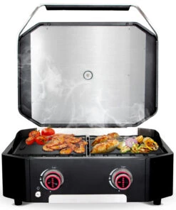 COZZE Plancha 600 / Plancha Grill Mit 2 Gusseisen Grillplatten -Angebote Grillgarten Store COZZE Plancha 600 2 Brenner Gasgrill Food