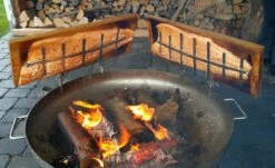 Flammlachsbrett Buche 190mm Schraub-Variante Mit 11mm Nut -Angebote Grillgarten Store Flammlachsbrett Anwendung Feuerschale 1