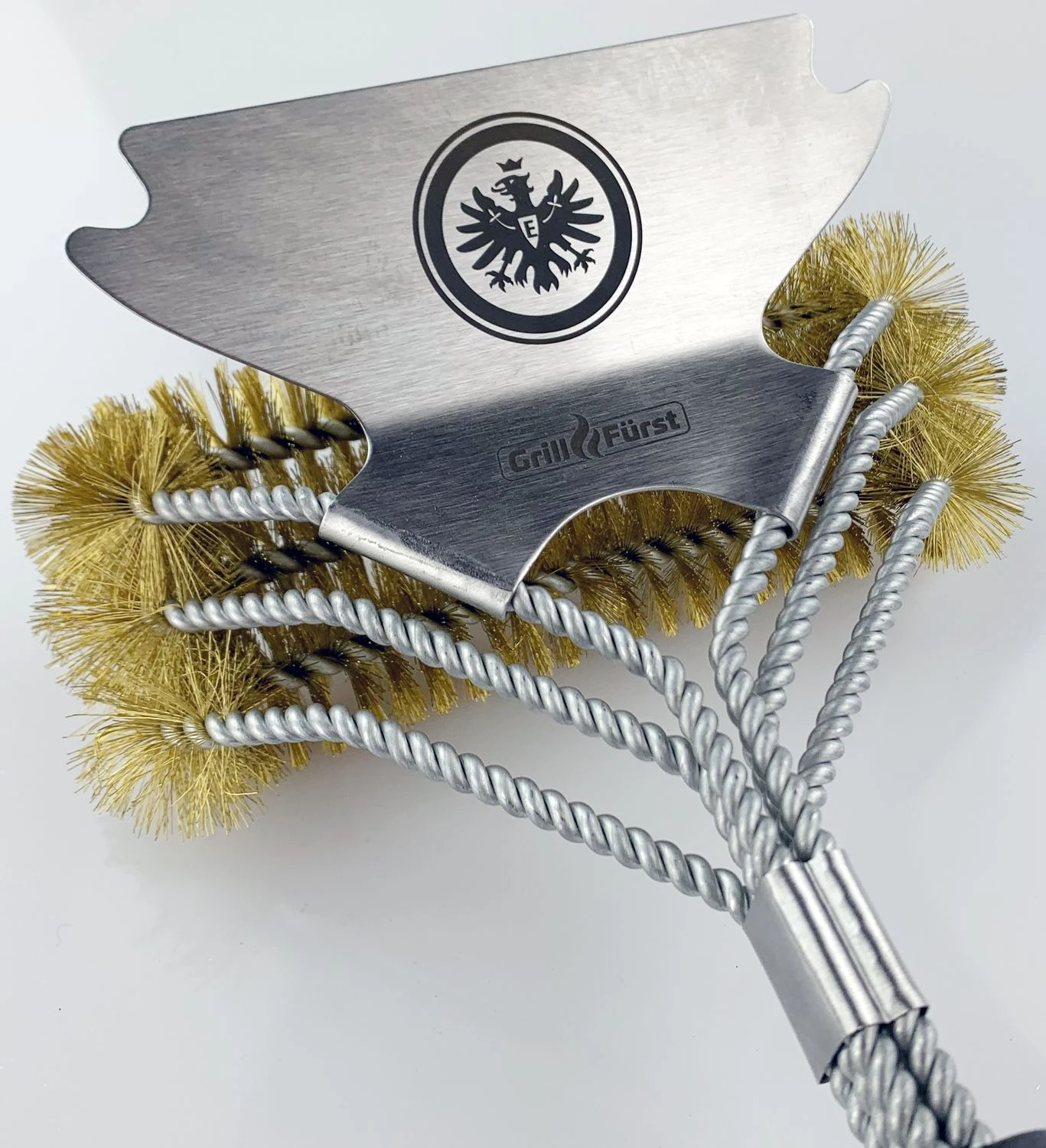 Grillfürst Grillbürste - Eintracht Frankfurt Edition - Messing Für Gusseisen Roste, Mit Breitem 3-fach Bürstenkopf Und Schaber 1 Grillfürst Grillbürste - Eintracht Frankfurt Edition - Messing Für Gusseisen Roste, Mit Breitem 3-fach Bürstenkopf Und Schaber