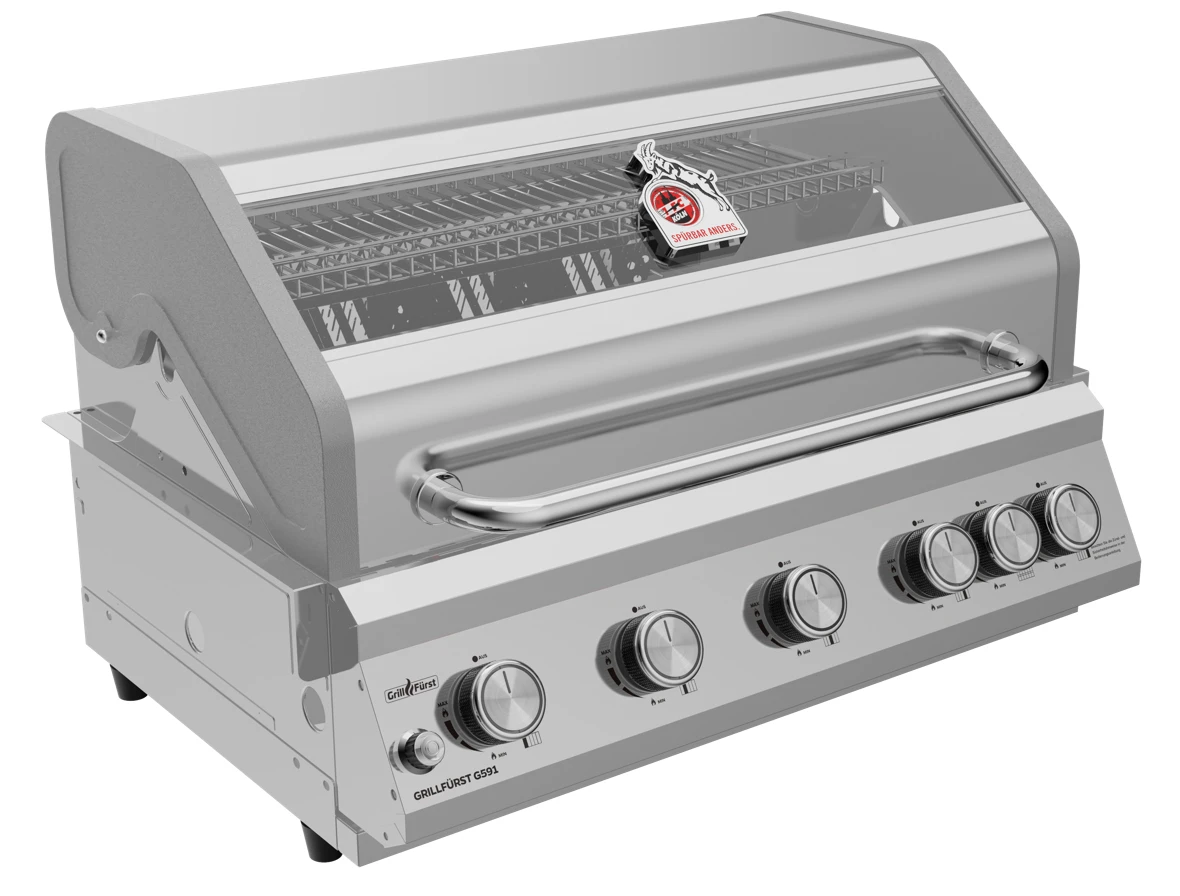 Grillfürst G591E 5-Brenner Einbaugrill - 1. FC Köln Edition - Edelstahlroste 2 Grillfürst G591E 5-Brenner Einbaugrill - 1. FC Köln Edition - Edelstahlroste – Bild 2