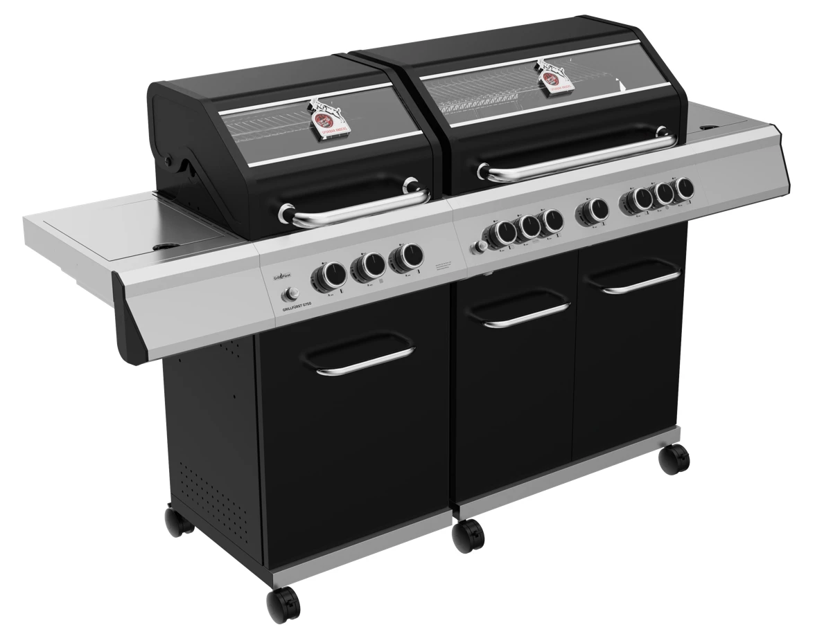 Grillfürst G750E 7-Brenner Doppelkammer - Gasgrill - 1. FC Köln Edition - Edelstahlroste 2 Grillfürst G750E 7-Brenner Doppelkammer - Gasgrill - 1. FC Köln Edition - Edelstahlroste – Bild 2
