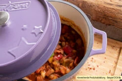 Grillfürst Emaillierter Dutch Oven Ohne Füsse DO7,5 - Lila -Angebote Grillgarten Store Grillfuerst Dutch Oven farbig emailliert lila Beispiel DO6 1