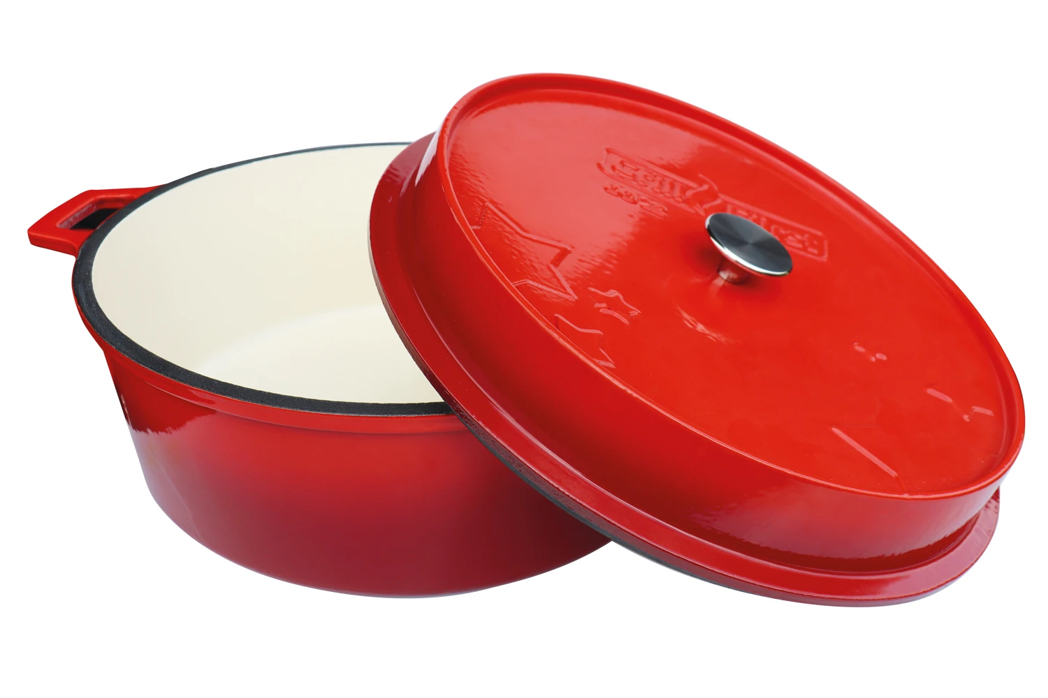 Grillfürst Emaillierter Dutch Oven Ohne Füsse DO12 - Rot 1 Grillfürst Emaillierter Dutch Oven Ohne Füsse DO12 - Rot