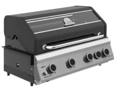 Grillfürst G490E 4-Brenner Einbaugrill - Black Edition - Mit Heckbrenner Und Edelstahl Rosten