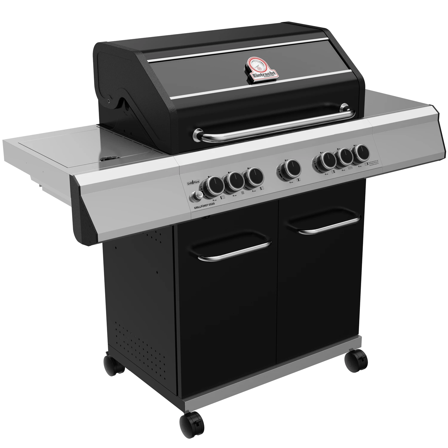 Grillfürst G520E 5-Brenner Gasgrill - Eintracht Frankfurt Edition - Edelstahlroste 1 Grillfürst G520E 5-Brenner Gasgrill - Eintracht Frankfurt Edition - Edelstahlroste