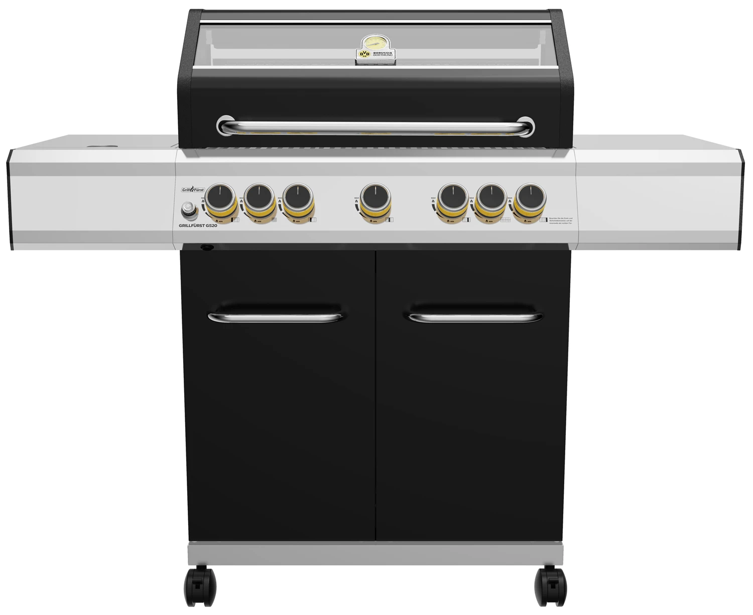 Grillfürst G520G 5-Brenner Gasgrill Borussia Dortmund Edition Mit Hochtemperaturbrenner, Heckbrenner Und Gusseisen Rosten 1 Grillfürst G520G 5-Brenner Gasgrill Borussia Dortmund Edition Mit Hochtemperaturbrenner, Heckbrenner Und Gusseisen Rosten