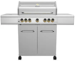 Grillfürst G521G 5-Brenner Edelstahl-Gasgrill Borussia Dortmund Edition Mit Hochtemperaturbrenner, Heckbrenner Und Gusseisen Rosten