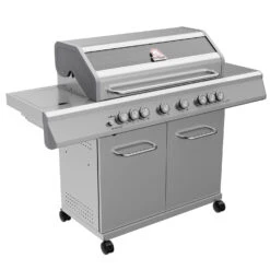 Grillfürst G621G 6-Brenner Edelstahl-Gasgrill - Eintracht Frankfurt Edition - Gusseisenroste