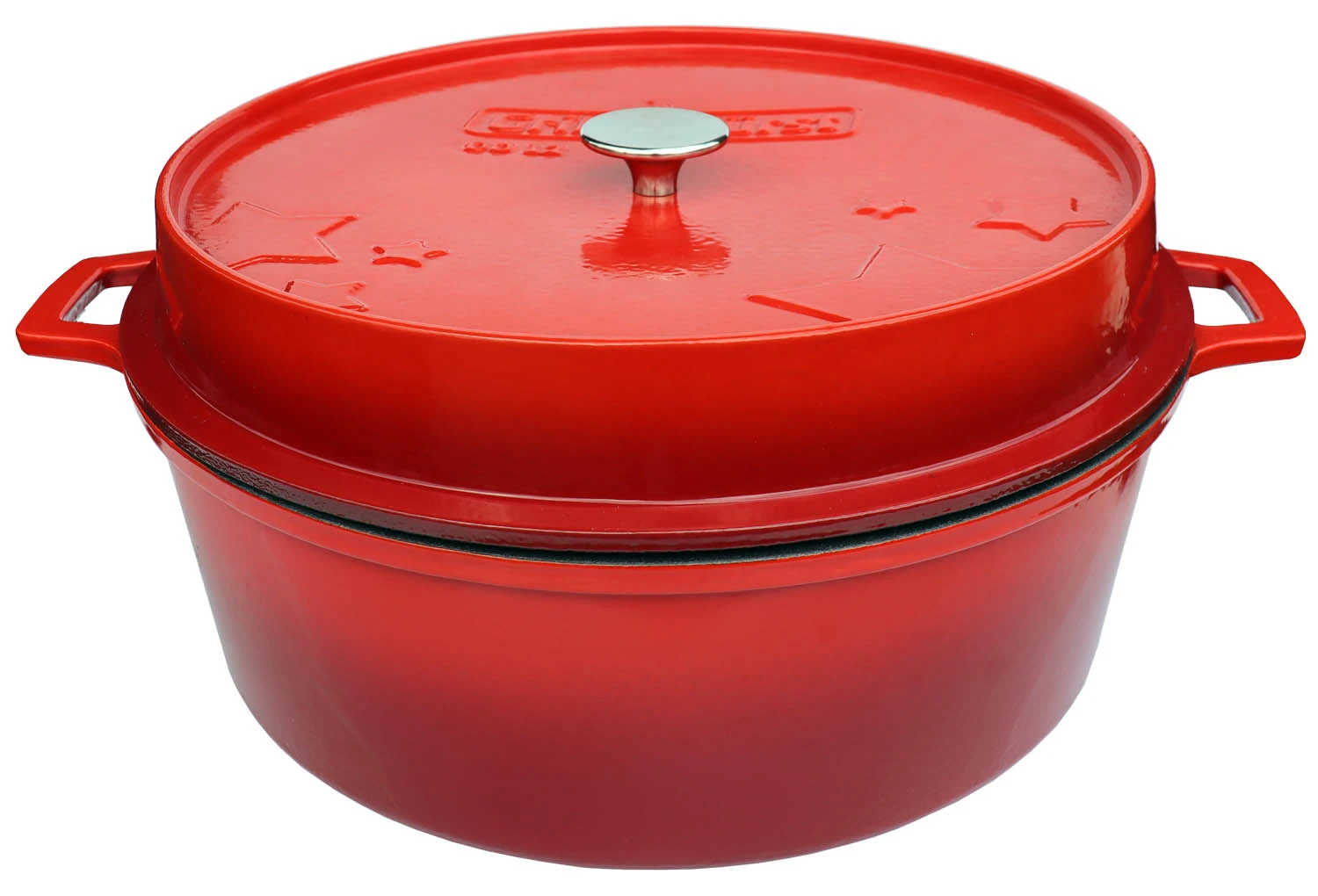 Grillfürst Emaillierter Dutch Oven Ohne Füsse DO12 - Rot 2 Grillfürst Emaillierter Dutch Oven Ohne Füsse DO12 - Rot – Bild 2
