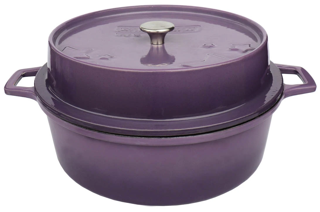 Grillfürst Emaillierter Dutch Oven Ohne Füsse DO4 - Lila 2 Grillfürst Emaillierter Dutch Oven Ohne Füsse DO4 - Lila – Bild 2