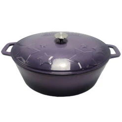 Grillfürst Dutch Oven Sternentöpfchen / Gusseisen Bräter - Emailliert - XL - Lila