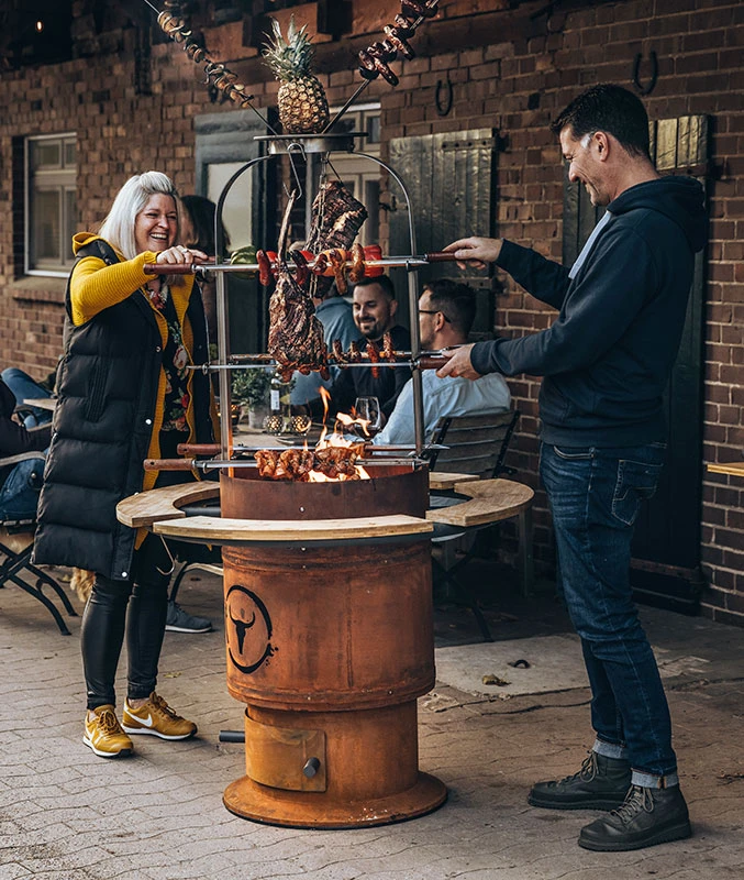 Moesta Bandit FirePlace 57 Cm Durchmesser - Inkl. Asado Grill Aufsatz Und Ablagebretter Bambus 8 Moesta Bandit FirePlace 57 Cm Durchmesser - Inkl. Asado Grill Aufsatz Und Ablagebretter Bambus – Bild 8