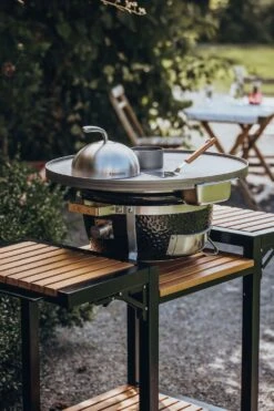 Monolith Trolley Inkl. Seitentische - ICON / Junior -Angebote Grillgarten Store Monolith Trolley Icon Keramikgrill Feuerplatte