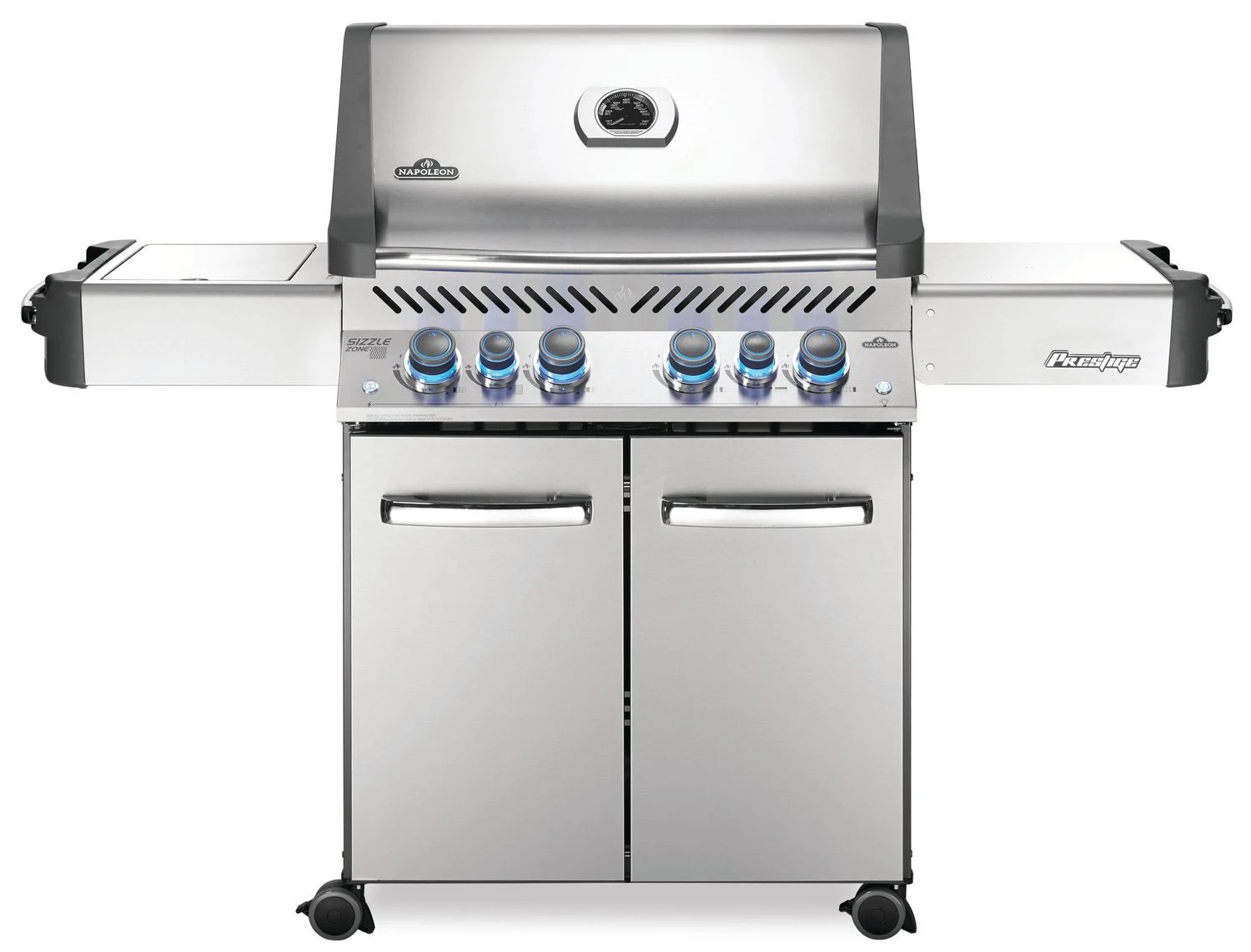Napoleon Prestige 500 Edelstahl Gasgrill - Mit Safety Glow - X-DEAL Inkl. Grillthermometer, Schneidebrett Und Windschild Für SIZZLE ZONE 1 Napoleon Prestige 500 Edelstahl Gasgrill - Mit Safety Glow - X-DEAL Inkl. Grillthermometer, Schneidebrett Und Windschild Für SIZZLE ZONE