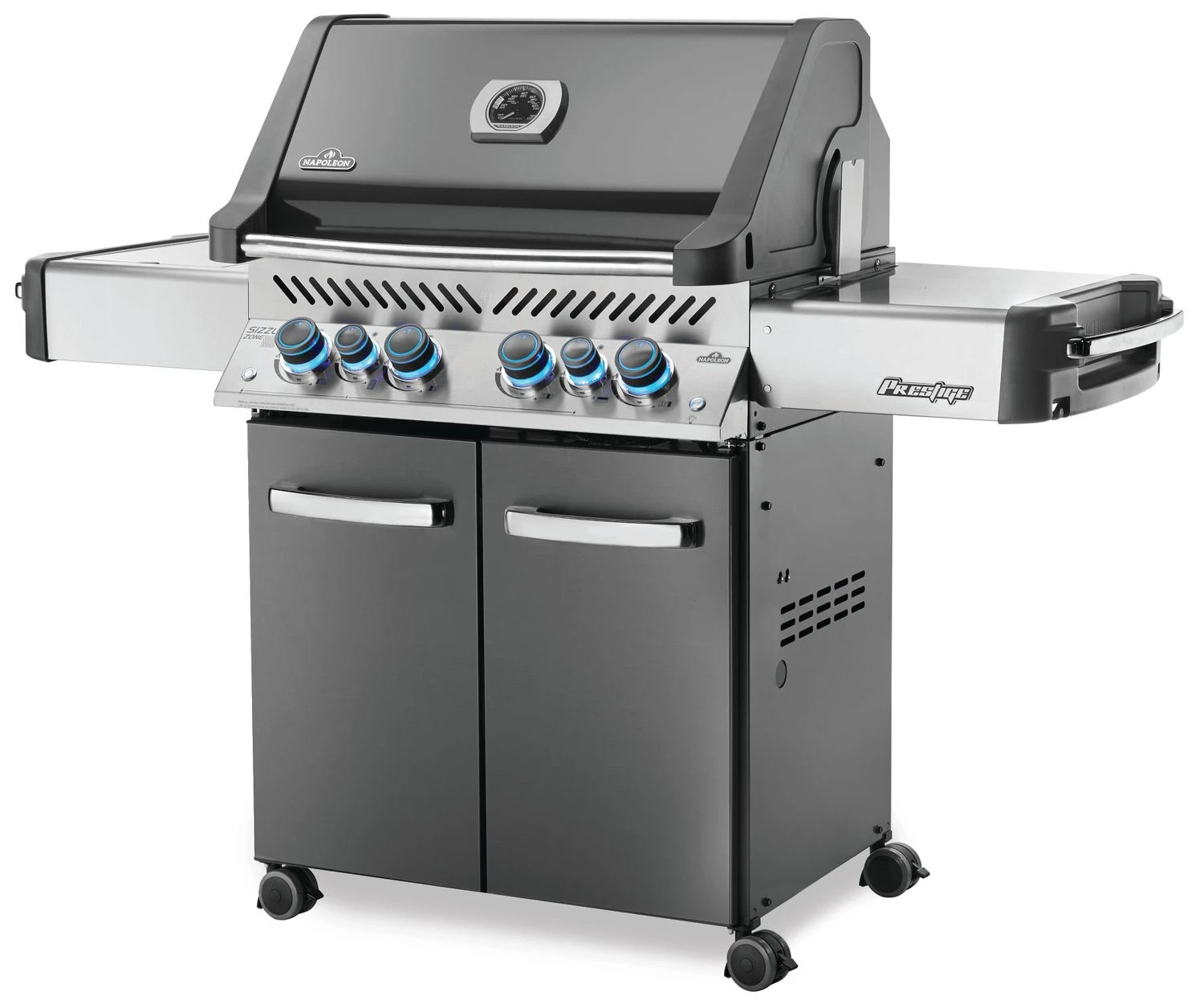 Napoleon Prestige 500 Gasgrill, Charcoal Grau - Mit Safety Glow - X-DEAL Inkl. Grillthermometer, Schneidebrett Und Windschild Für SIZZLE ZONE 2 Napoleon Prestige 500 Gasgrill, Charcoal Grau - Mit Safety Glow - X-DEAL Inkl. Grillthermometer, Schneidebrett Und Windschild Für SIZZLE ZONE – Bild 2