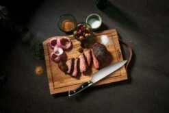 Napoleon President's Edition Schneidebrett Holz Inkl. PRO Chefmesser -Angebote Grillgarten Store Napoleon Schneidebrett Chefmesser Fleisch schneiden