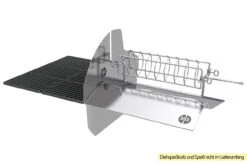 Outdoorchef Dualchef S 425 G Edelstahl Gasgrill Mit Seitenkocher + Blazing Zone Infrarotbrenner + DGS Gusseisen Grillrost 2 Stk. + DGS Gemüse Grillrost 2 Stk. -Angebote Grillgarten Store Outdoorchef Dualchef Heat Diffuser Drehspiess 2