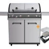 Outdoorchef Dualchef S 425 G Edelstahl Gasgrill Mit Seitenkocher + Blazing Zone Infrarotbrenner + DGS Gusseisen Grillrost 2 Stk. + DGS Gemüse Grillrost 2 Stk.