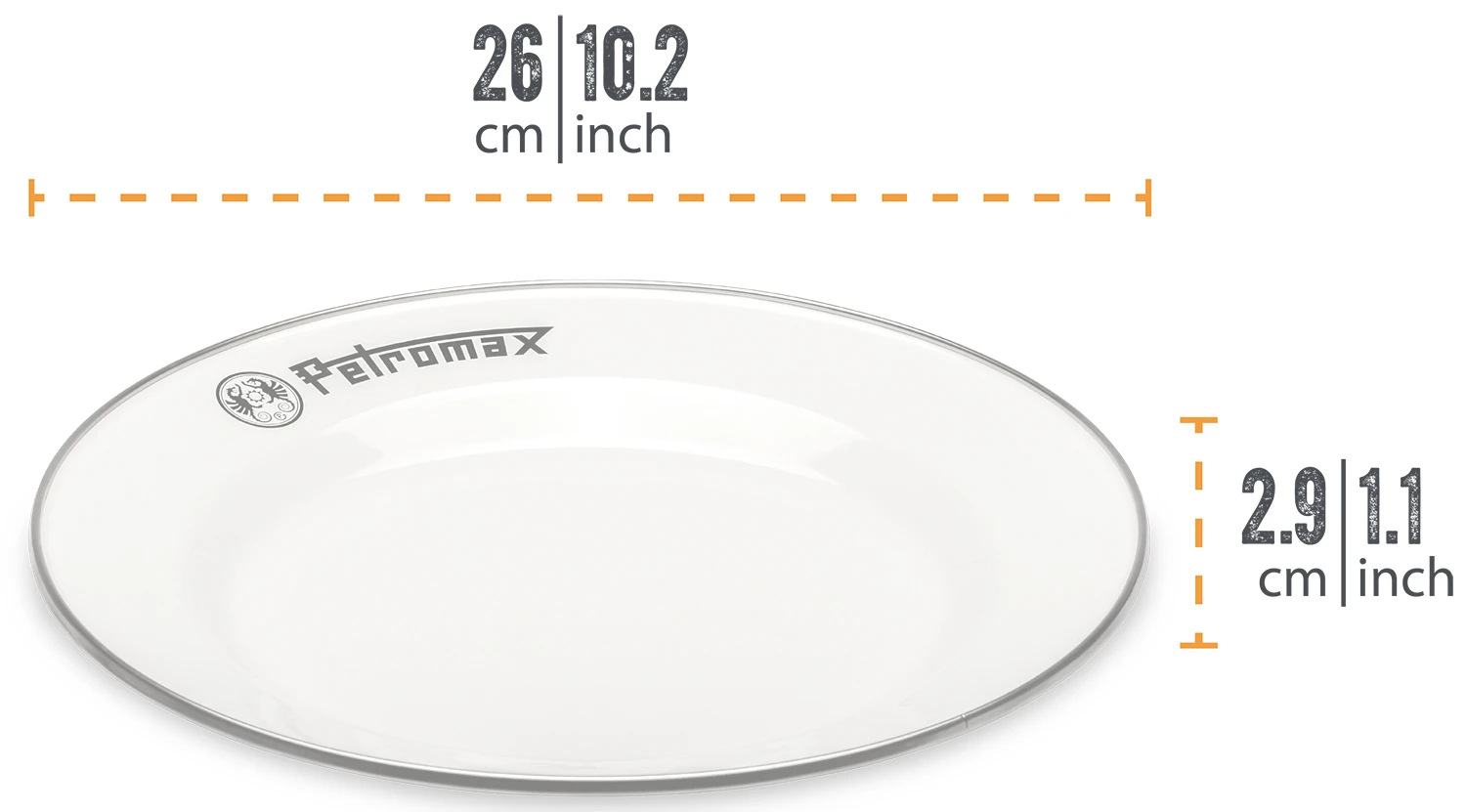 Petromax Emaille Teller / Ø26 Cm / Weiß, 2 Stück 1 Petromax Emaille Teller / Ø26 Cm / Weiß, 2 Stück