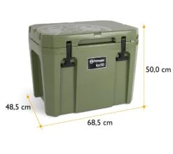 Petromax Kühlbox 50 Liter Oliv - Inkl. Sitzkissen, Haft-Unterlage Und Einsatzkorb