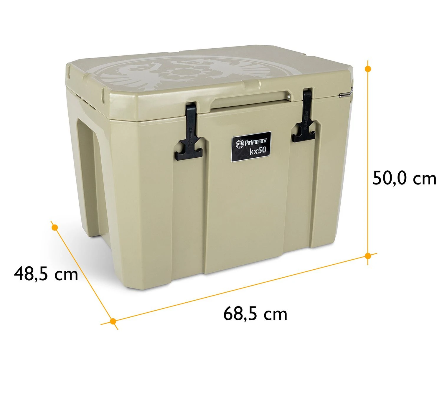 Petromax Kühlbox 50 Liter Sand - Inkl. Sitzkissen, Haft-Unterlage Und Einsatzkorb 1 Petromax Kühlbox 50 Liter Sand - Inkl. Sitzkissen, Haft-Unterlage Und Einsatzkorb