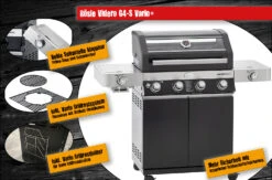 Rösle Gasgrill Videro G4-S VARIO+ Schwarz - Modell 2023 - X-DEAL Inkl. Abdeckhaube, Grillplatte Und Drehspieß -Angebote Grillgarten Store Roesle Videro G4 S Vario Highlights 2