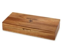 Steak Champ Gourmet Steakbesteck Set: 2 Steakmesser Und 2 Gabeln -Angebote Grillgarten Store Steak Champ Hourmet Messerset Kiste Geschenk 101059