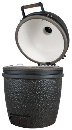 The Bastard Keramikgrill VX Large - Solo - Schwarz Matt - Modell 2023 -Angebote Grillgarten Store The Bastard VX Keramikgrill Large Solo offen rechts