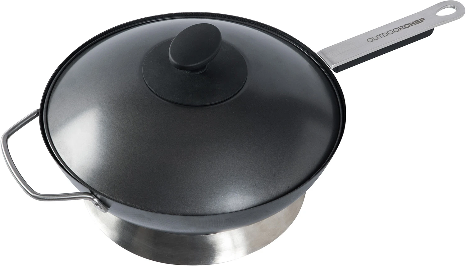 Outdoorchef Wok Carbonstahl Mit Deckel + Wokring 1 Outdoorchef Wok Carbonstahl Mit Deckel + Wokring