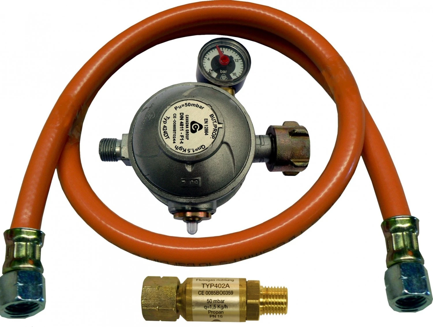 TGO Anschlußgarnitur Profi, Flasche, 1/4“L, 50mbar 1 TGO Anschlußgarnitur Profi, Flasche, 1/4“L, 50mbar